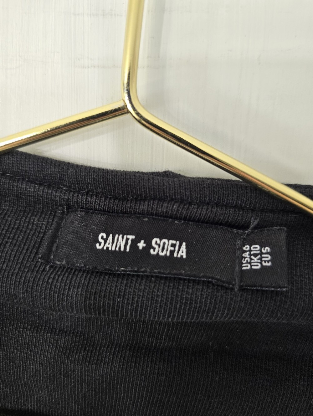 Saint + Sofia Organic Cotton Asymmetric Zip Knit Moto Biker Jacket Size 6 Black - Picture 10 of 16